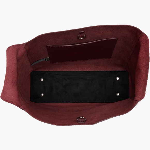 Rag & bone Belize leather shopper bag in wine burgundy - Picture 2 of 12